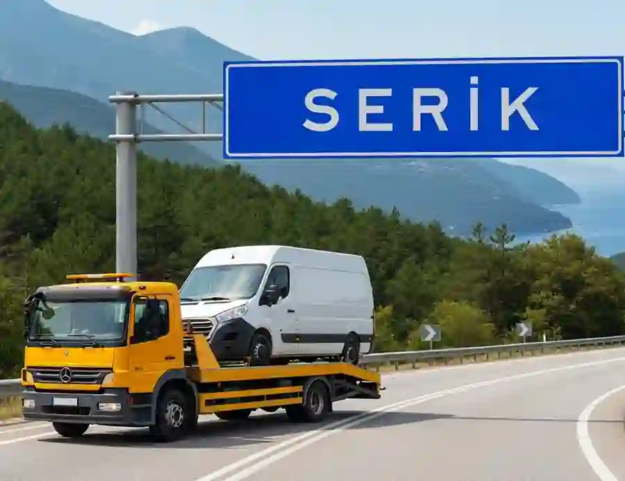 Serik'te çekici üzerinde araç